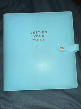 The Happy Planner Aqua  "Just Do Your Thing" Leatherette Planner Cover-BIG size